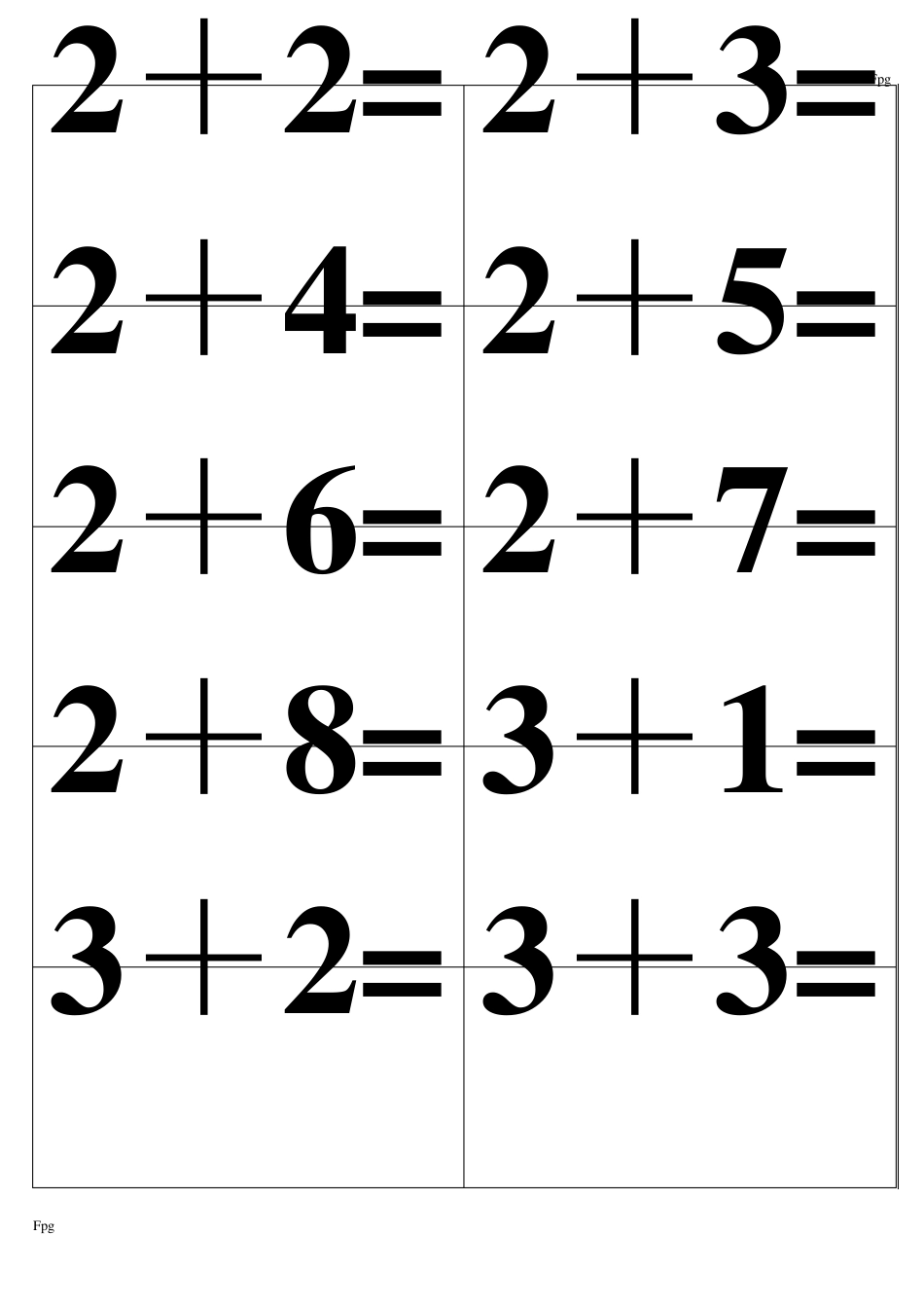 一年级10以内加减法卡片_第2页