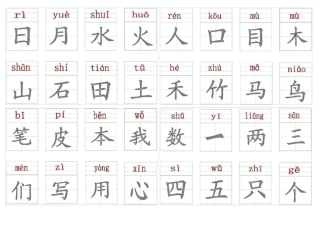 一年级上册识字卡片