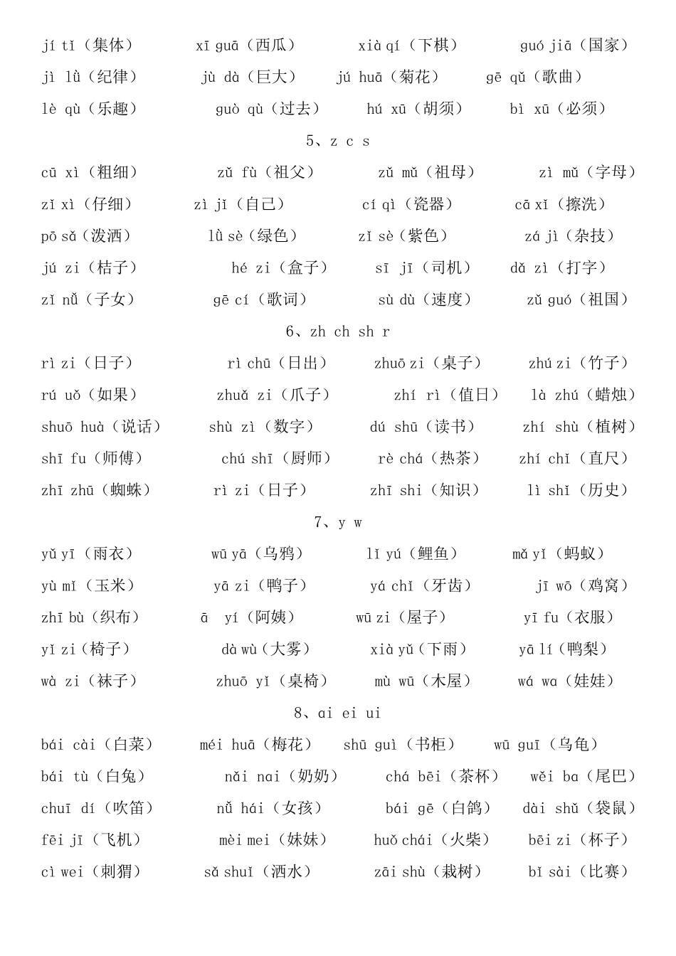 一年级上册语文拼音拼读训练_第2页