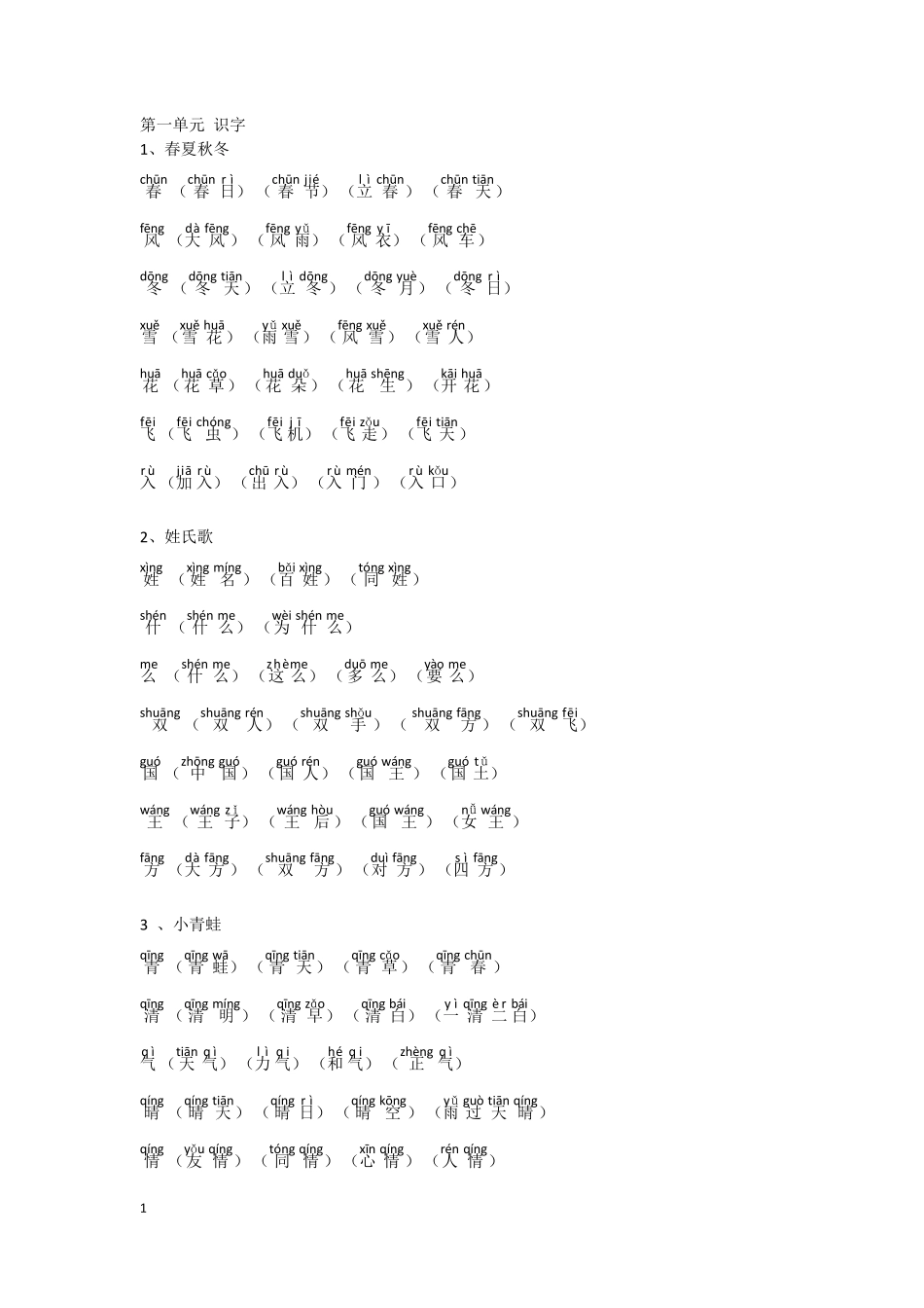 一年级下册生字词_第1页