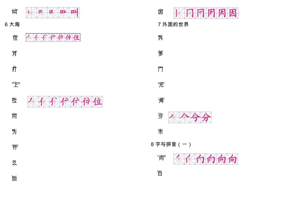 一年级会写字笔顺整理(写字)_第2页