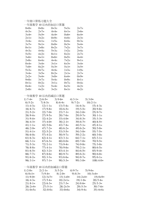 一年级口算练习题大全在路上的日志网易博客