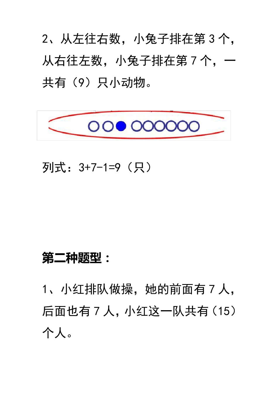 一年级数学上册排队问题(三个题型)_第2页