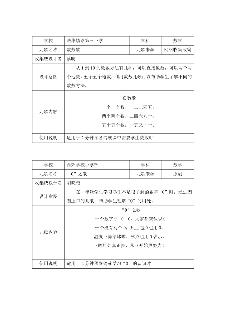 一年级数学儿歌汇编(兴趣篇)_第3页