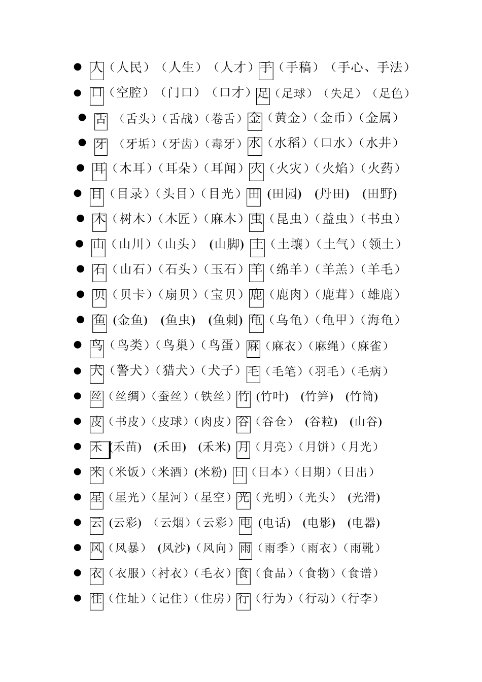 一年级生字组词_第1页