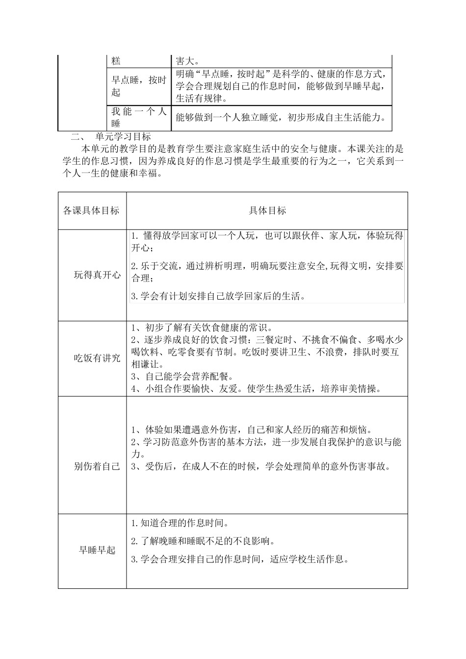 一年级第一学期道德与法治第三单元作业设计_第3页