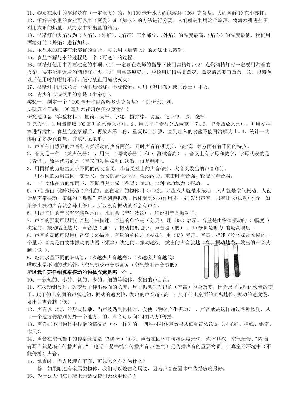 教科版四年级上册科学复习资料精排_第3页
