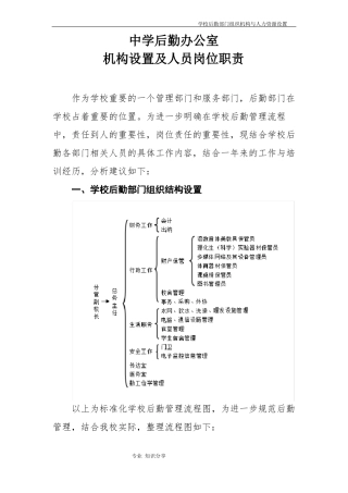 教育机构后勤人员工作职责