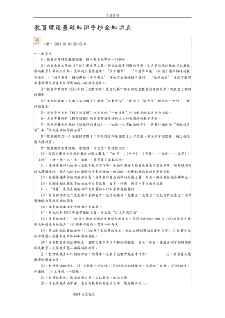 教育理论基础知识手抄全知识点汇总