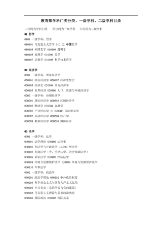 教育部学科门类分类