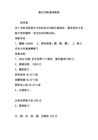 散打训练速成教程