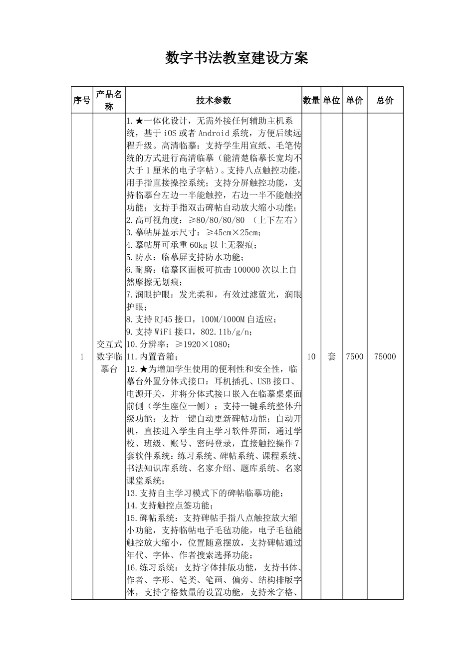 数字书法教室建设方案_第1页