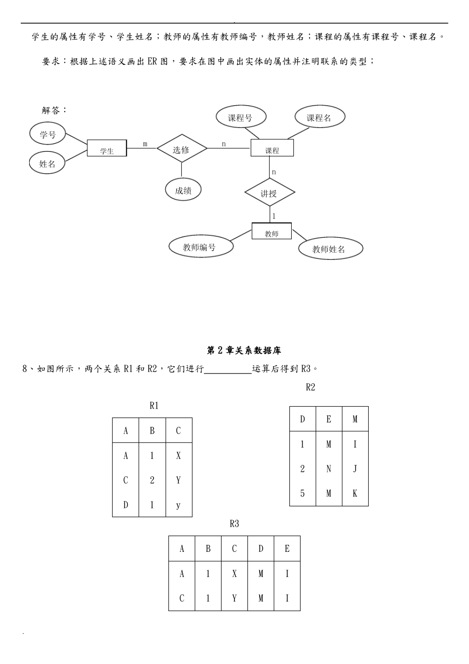 数据库系统概论复习试题及答案_第2页
