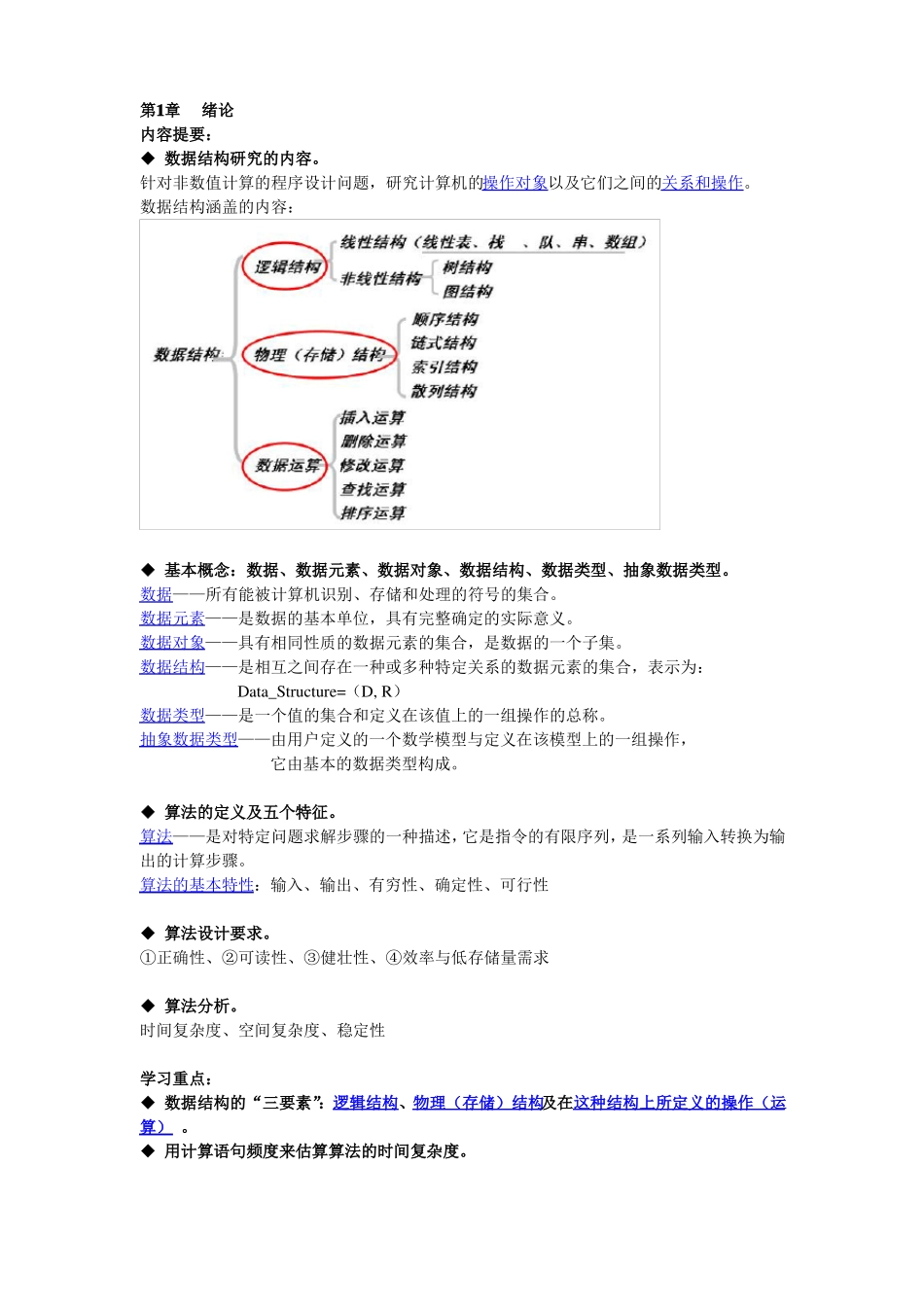 数据结构知识点全面总结—精华版_第1页