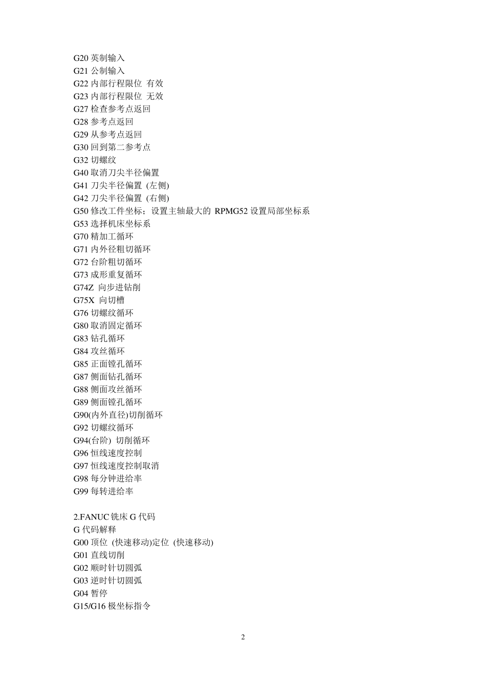 数控编程代码大全_第2页