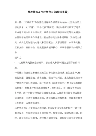 整改措施及今后努力方向精选多篇