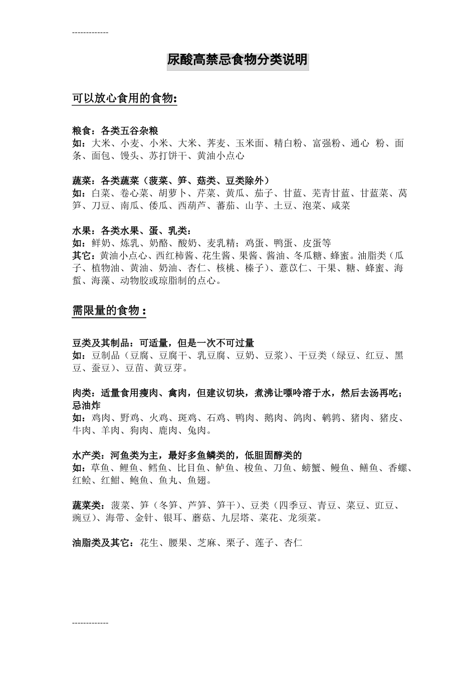 整理尿酸高禁忌类食物说明_第1页