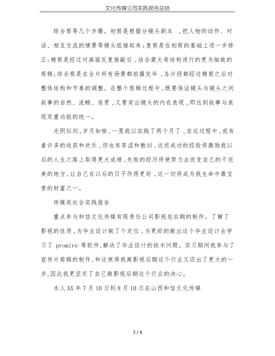 文化传媒公司实践报告总结_第3页