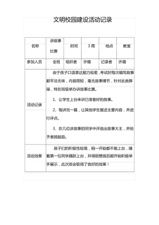 文明校园创建活动记录文稿