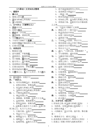 文言文知识点学生用