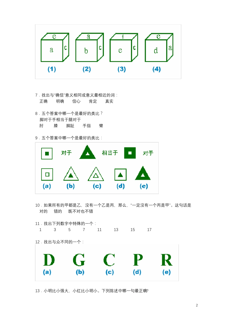 斯图皮特--国际标准智商测试题2021第一版_第2页
