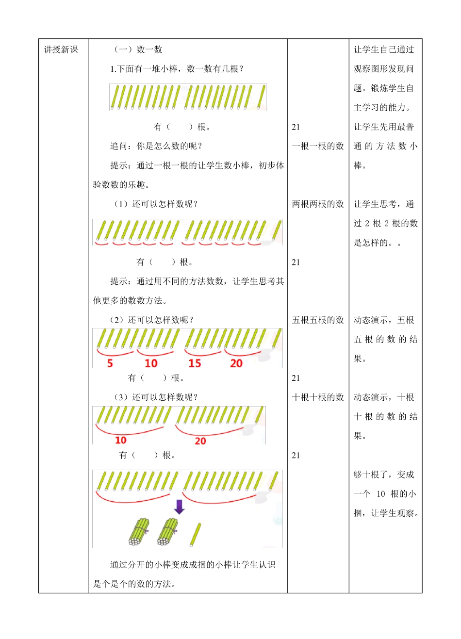 新人教版数学一年级下册数数数的组成第一课时教案_第2页