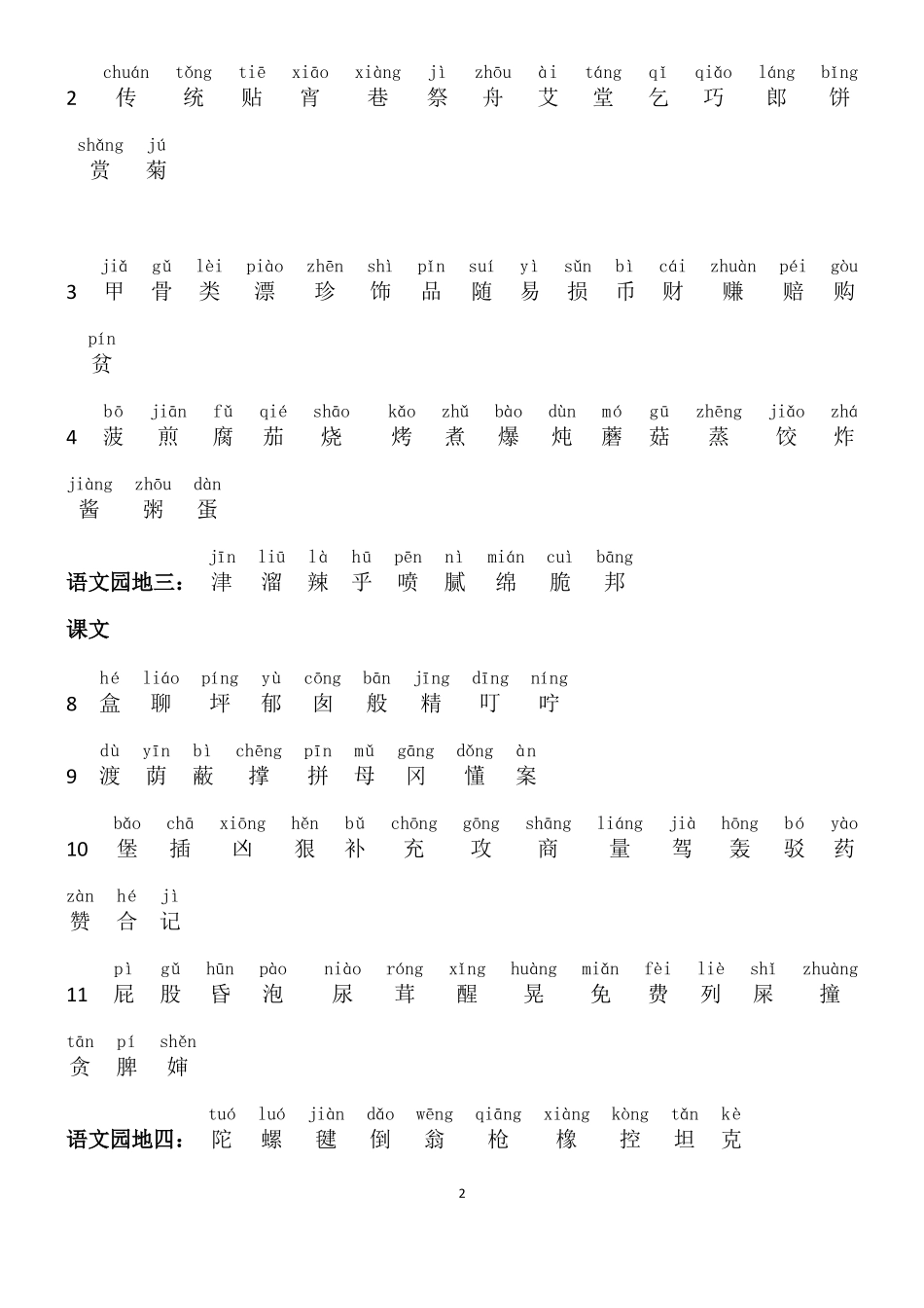 新人教部编版二年级下册生字正式版_第2页