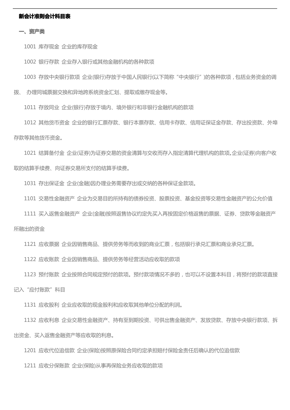 新会计准则会计科目表及其介绍_第2页