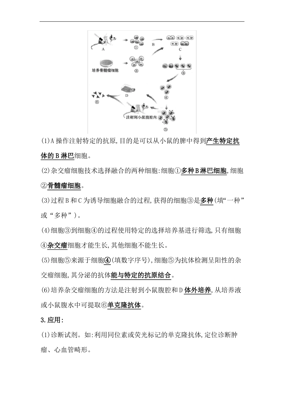 新教材2020-2021版高中生物人教版选择性必修三学案：2动物细胞融合技术与单克隆抗体_第3页