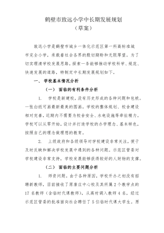 新校中长期发展规划草