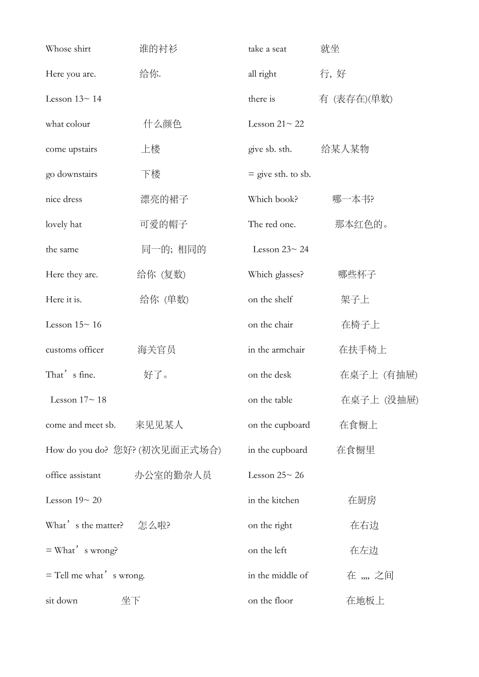 新概念一册短语大全_第2页