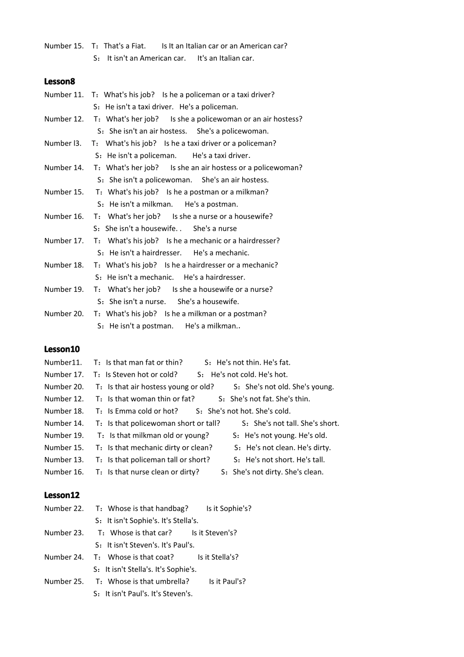 新概念第一册双课听力文本全英文_第2页