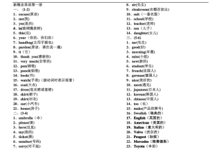 新概念英语第一册单词打印版最终版