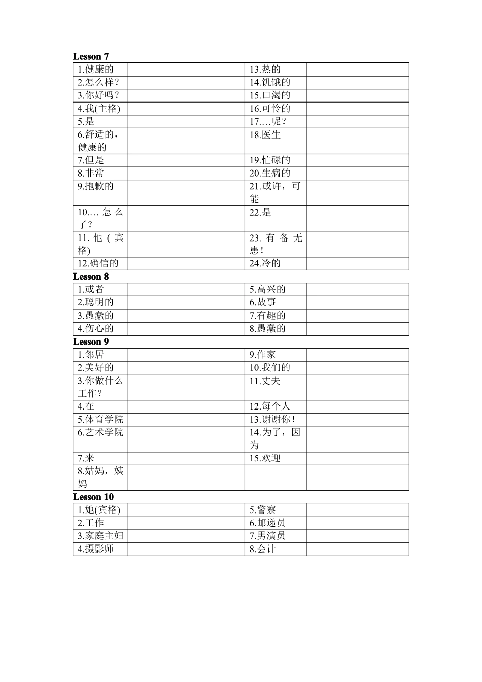新概念英语青少版1A词汇默写版_第3页