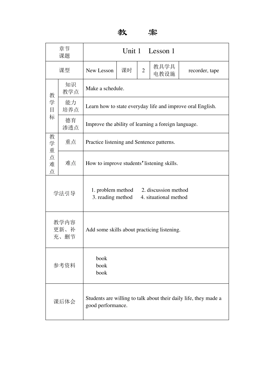 新模式英语三教案Unit1_第1页