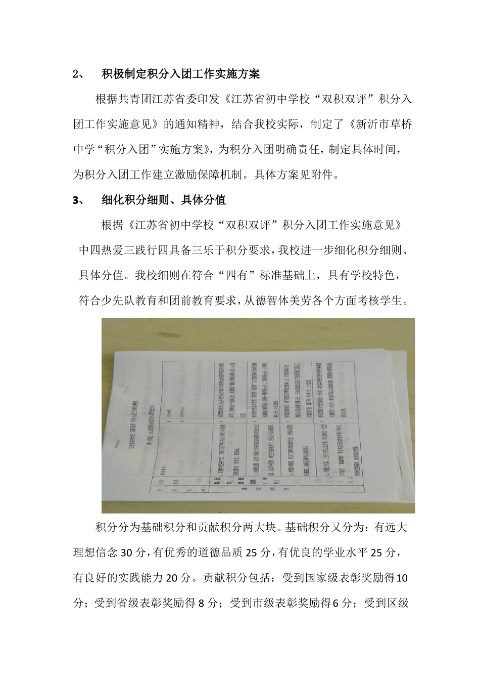 新沂草桥中学共青团双积双评积分入团工作自查报告_第2页