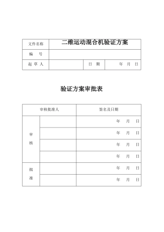 新版GMP混合机验证方案汇总