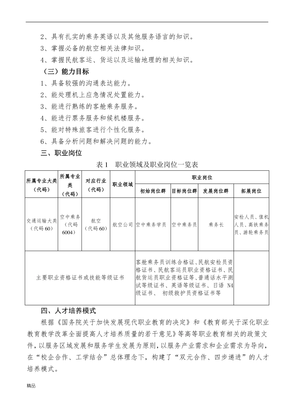 新版空中乘务专业人才培养方案培训课件_第2页