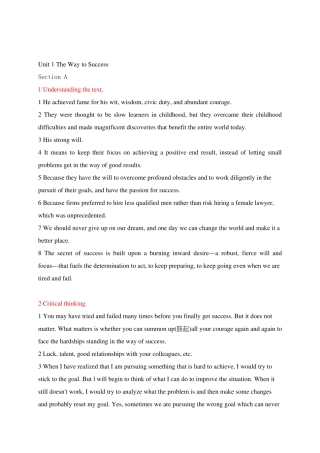 新视野大学英语第三版第三册课后习题答案整理版