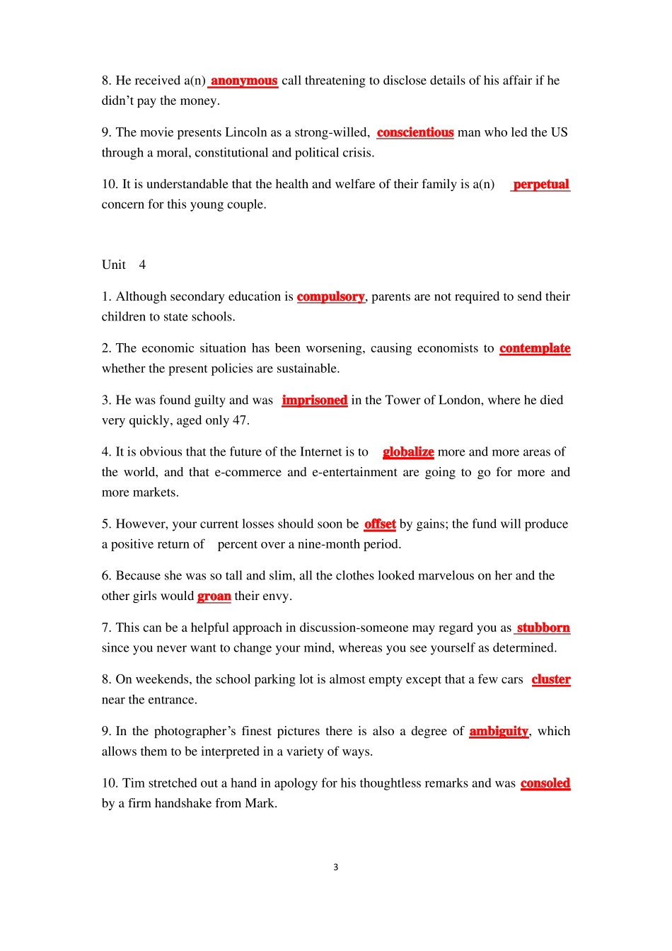 新视野大学英语第三版读写教程第三册习题及答案_第3页