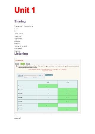 新视野第三版视听说教程4网课答案