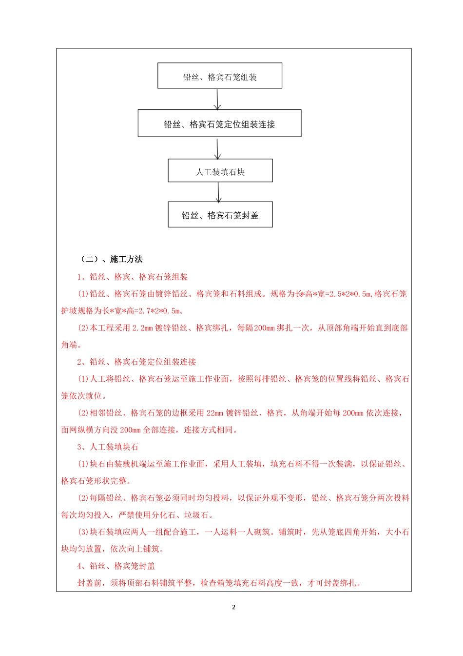 施工安全技术交底格宾石笼_第2页