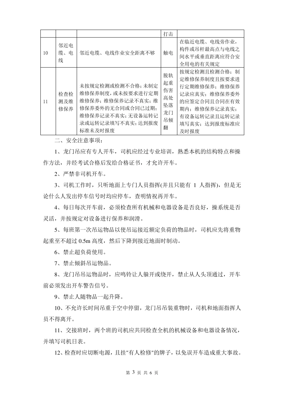 施工安全风险告知书--龙门吊_第3页