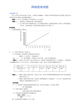 施工组织网络图案例题