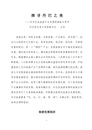 旅游发展调研报告