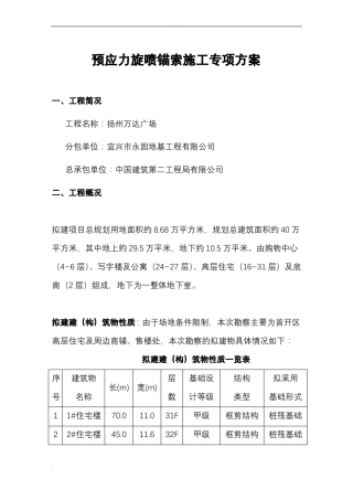 旋喷锚索施工专项技术方案设计