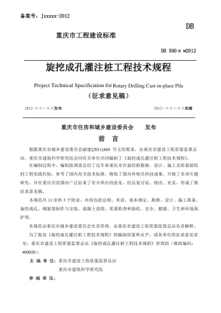 旋挖成孔灌注桩工程技术规程