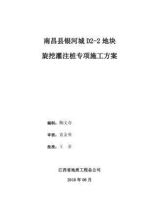 旋挖灌注桩专项施工方案