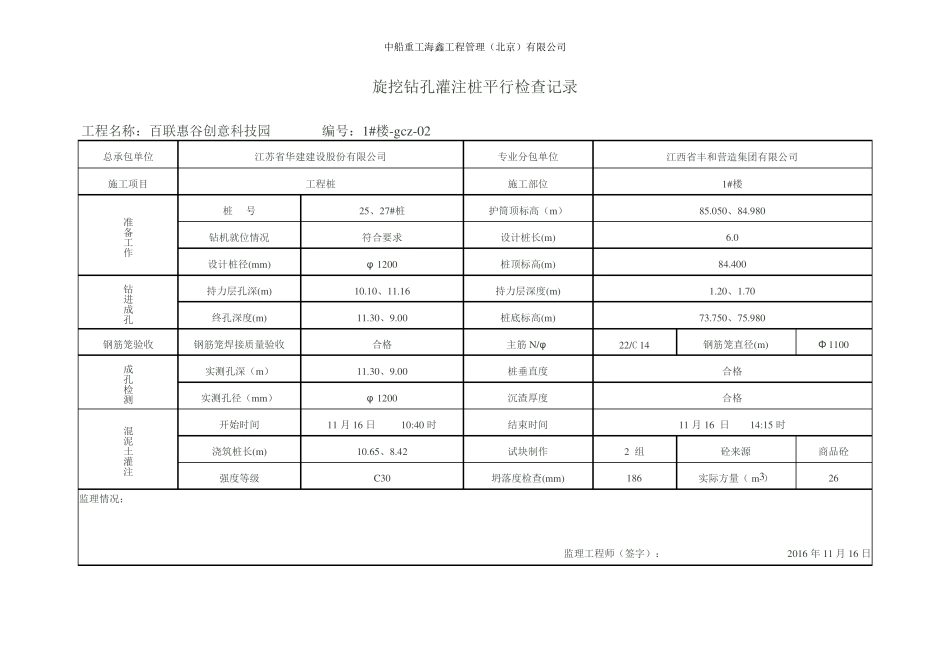 旋挖钻孔灌注桩平行检查记录_第2页