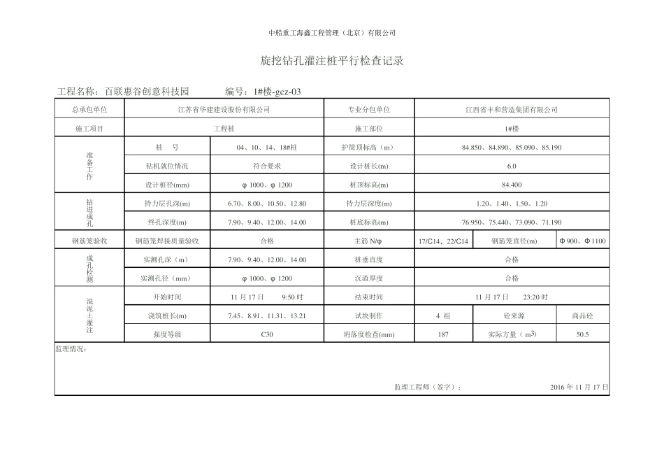 旋挖钻孔灌注桩平行检查记录_第3页